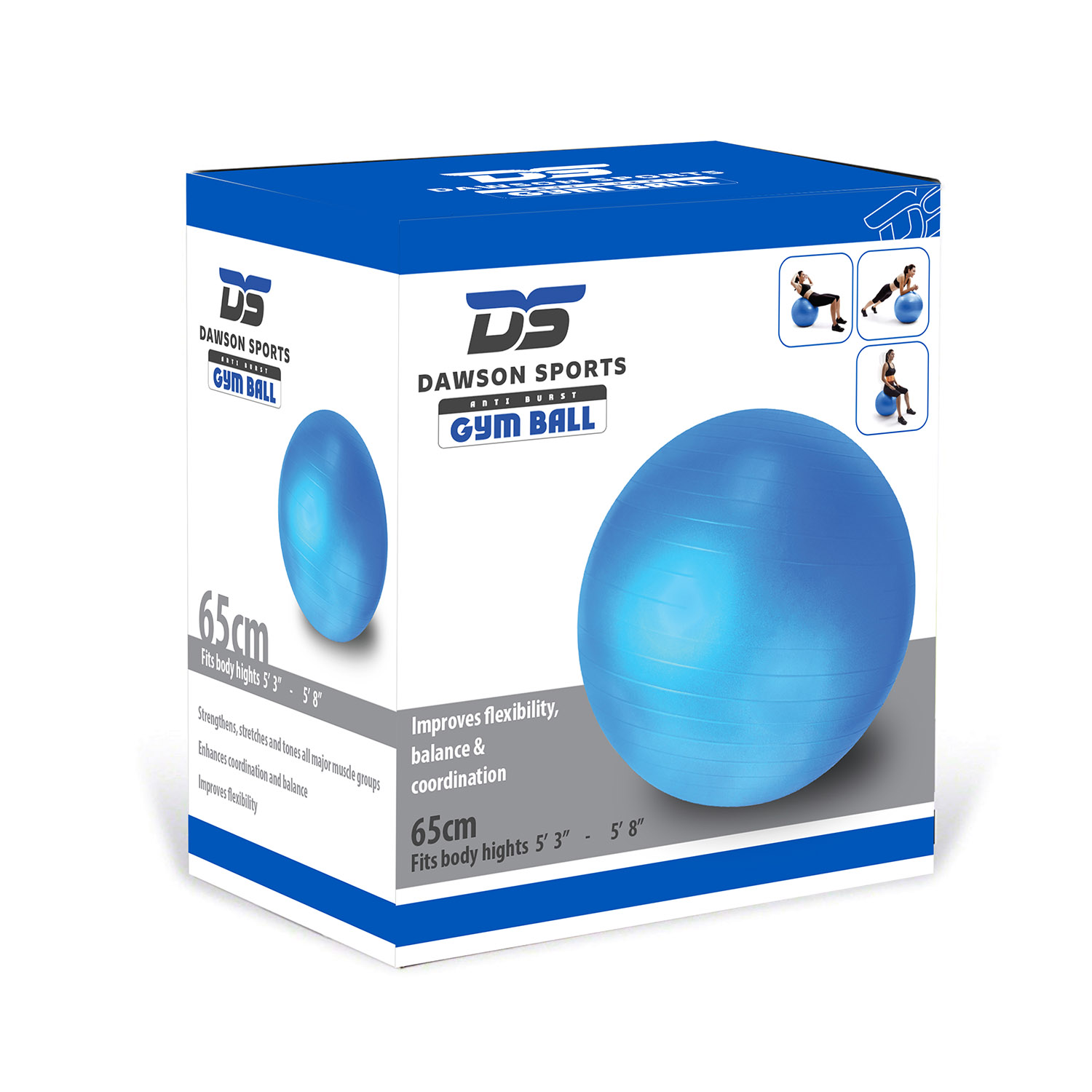 Dawson Sports Anti Burst Gym Ball - 65cm Price in Doha Qatar - Image 2